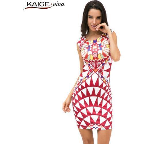 Sell Like Hot Cakes New Vestidos Tropical Floral Print Sleeveless Sheath O-Neck Natural Knee-Length Dress Sexy Casual 2249a