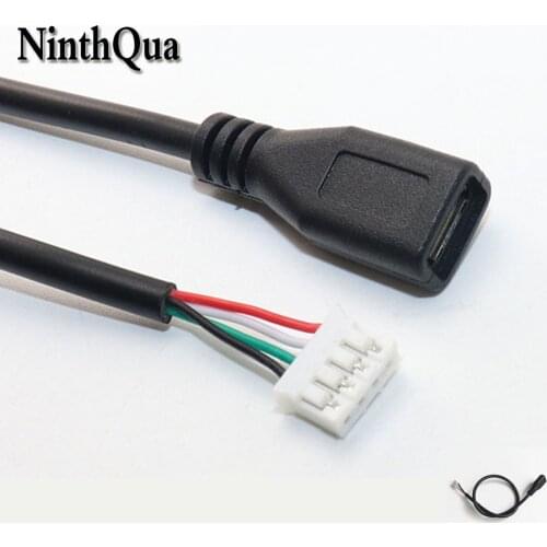1pcs MICRO USB Female jack to PH2.0 4P Terminal Line Welding-free Connector Data Wire Android Extension cable 30cm