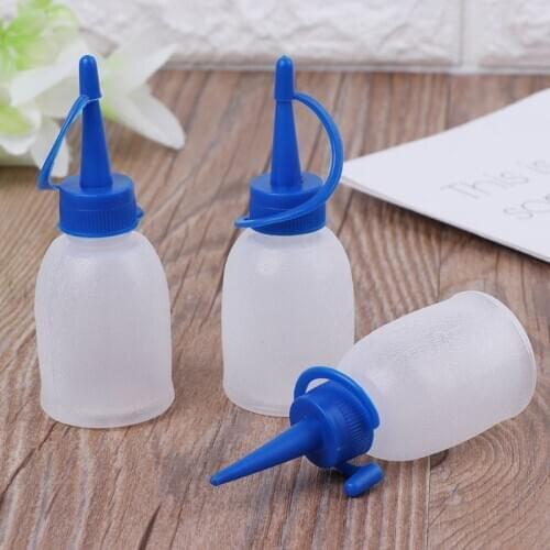10Pcs Plastic Squeeze Bottle Small Squirt Jet Sauce Condiment Ketchup Mayo Oil kits