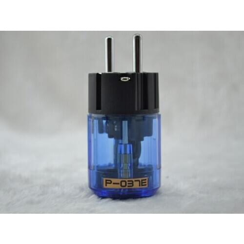 2PCS Rhodium plated p037e P-037E Rhodium-plated EUR Power Plug Schuko HIFI Male Plug Conenctor