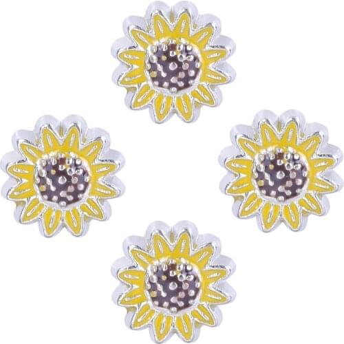 20Pcs/lot Mix Alloy Flower Foating Charms Making Plant Pendant Locket Jewelry Accessories