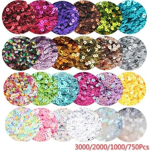 3mm 4mm 5mm 6mm Sequin Flat Round Loose Sequins Crafts Paillette Sewing Clothes Decoration DIY Accessory