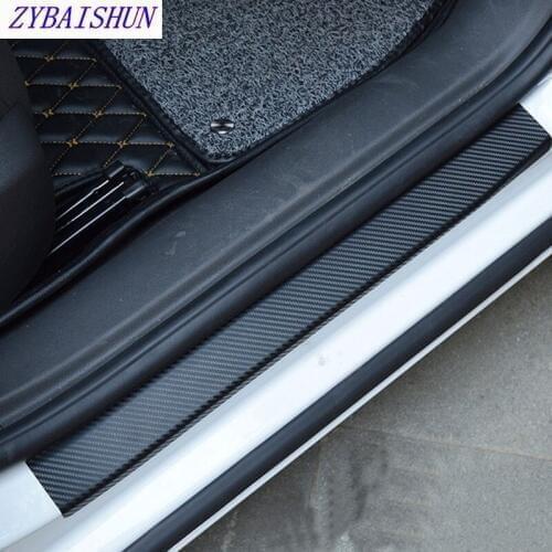 4pcs Carbon Fiber Look Car Door Shield Anti-Scratch Protector Extractors Car Anti-kick Sticker for Mercedes-Benz Series-A B C E