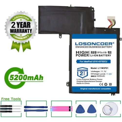 5200mAh L11M3P01 Laptop Battery For Ideapad U410 For ThinkPad S5 S5-S531 S531 U310 For Lenovo IdeaPad U310 43752CU Ultrabook