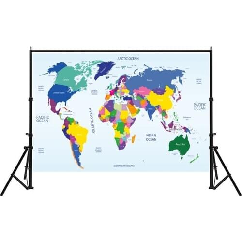 Colorful Non-woven World Map 150x100cm Country Plate Map Large Size Wall Sticker Poster for Office School Education Wall Decor