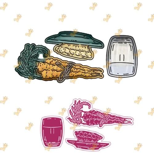 Travel Snacks New Metal Cutting Dies & Stamps Scrapbook Diary Decoration Stencil Embossing Template DIY Greeting Card Handmade