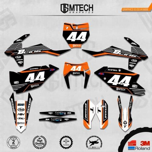 DSMTECH Customized Team Graphics Backgrounds Decals 3M Custom Stickers For KTM 2017-2019 EXC 2016-2018 SXF 006