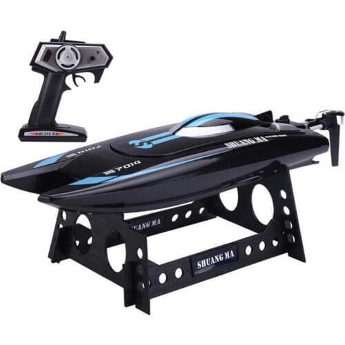 EBOYU(TM) Double Horse DH7014 Radio Control 2.4GHZ 4CH Speed RC Boat High Performance Waterproof SpeedBoat with Display Rack RTR