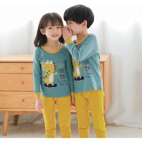 Girls Cotton Pajamas Sets Childrens Sleepwear Clothing Suits Boys Cartoon Pijamas Infantil Long Sleeve Nightwear Pyjamas Kids