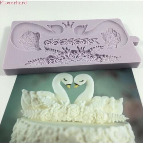 Fondant Cake Decorating Tools Cookie Stencil Swan Cookie Mould Silicone Cake Mold Chocolate Mold Baking Mold Pastry Tools