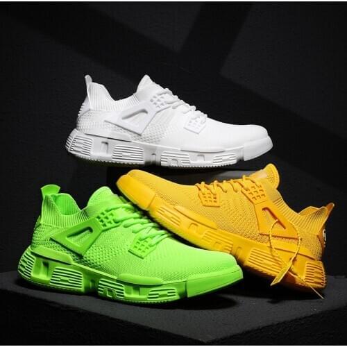 2020 Breathable Mens Shoes Light and Soft Sneakers Design New Mens Shoes Casual Tenis Masculino Adulto Green Big Size 45 46