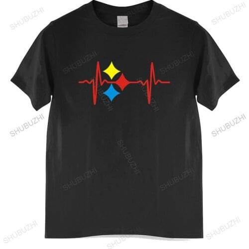Summer t-shirt men brand teeshirt Steelers Heart Beat Custom Mens T-Shirt Mens T-shirt Euro size TOPS fashion shubuzhi
