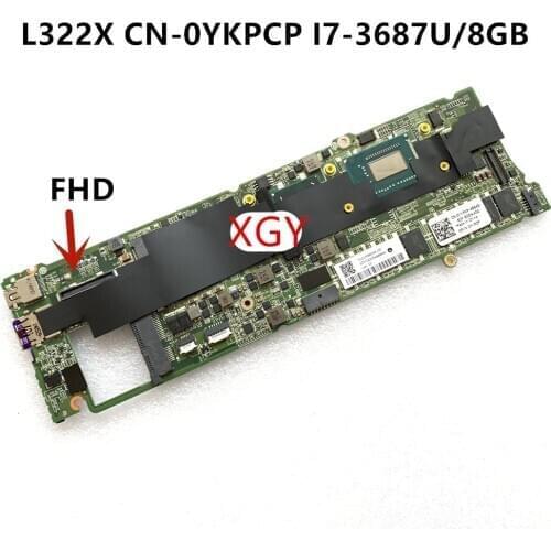 FOR Dell XPS 13 L322X motherboard YKPCP 0YKPCP D13B I7-3687U 8G memory 100% Test ok