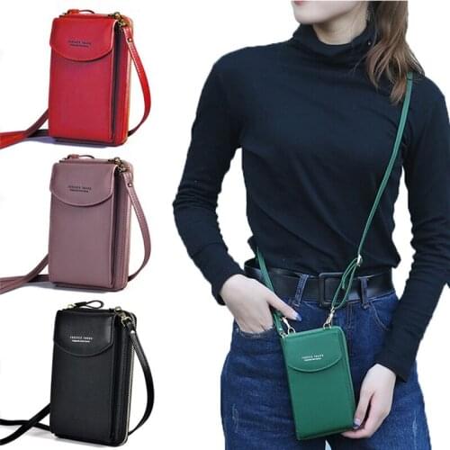 Fashion Cellphone Shoulder Bag Women PU Leather Crossbody Bag 2021 New Handbag Card Holder Messenger Bag Flap Wallet