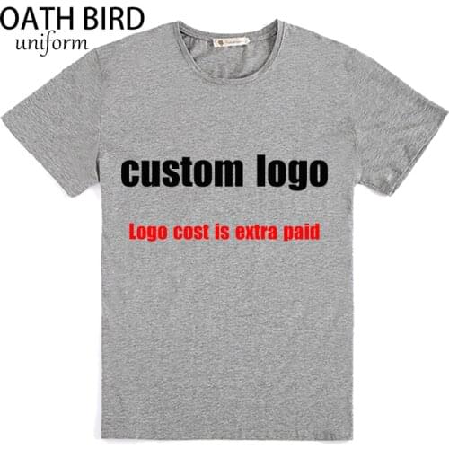 Custom Round Neck Cotton Embroidered T-shirt Add Your Image Photo Text Logo Men Tshirt