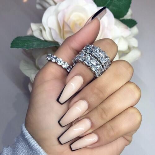 Band ring set 925 Sterling SILVER ENGAGEMENT WEDDING Created Diamond Rings for Women Men Luxury PAVE Diamond rings Jewelry