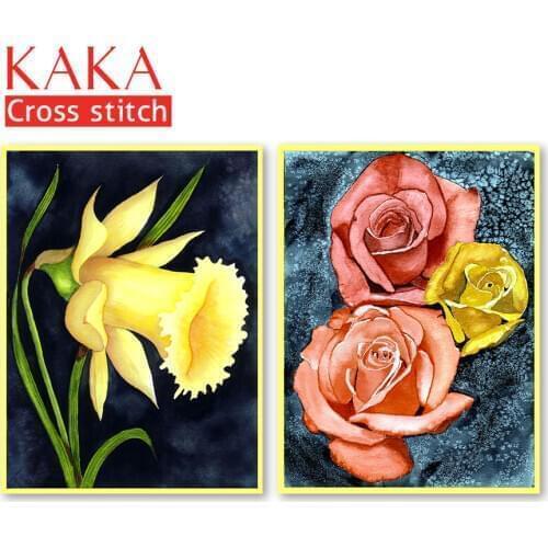 Cross stitch kits,Embroidery needlework sets with printed pattern,11CT-canvas for Home Decor Painting,Flowers Full NCKF084