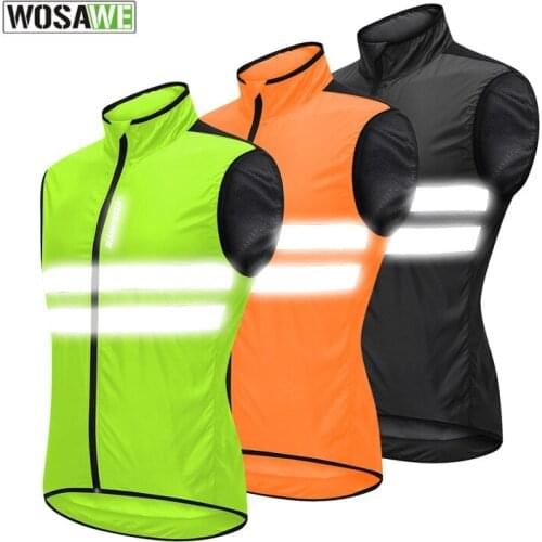 NEW WOSAWE MENS SLEEVELESS CYCLING JERSEY REFLECTIVE WINDPROOF WATERPROOF QUICK DRY PRO BIKER BICYCLE VEST JACKET COAT #BL205
