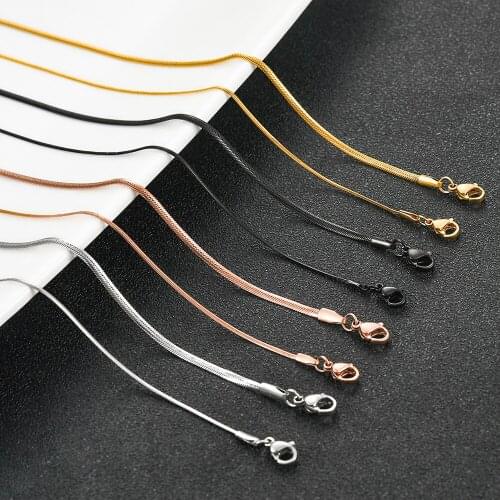 High Quality 1MM 2MM Stainless Steel Surface Gold-Plated Blade Chain For Ladies And Mens Necklaces Fashion Jewelry Accessories