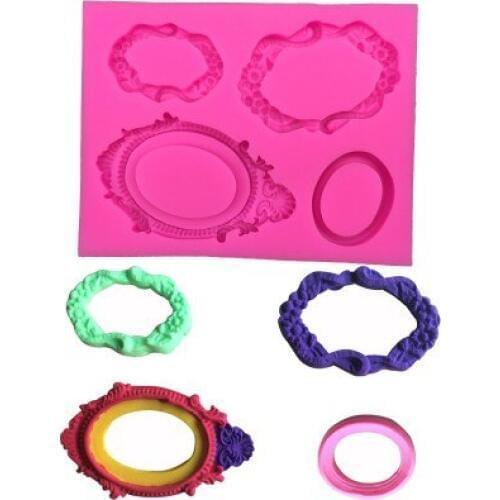 Popular Food Grade Mini Retro Mirror Frame Soap Chocolate Mould Silicone Mold Cake Molds Baking Tools Decorating Fondant H936