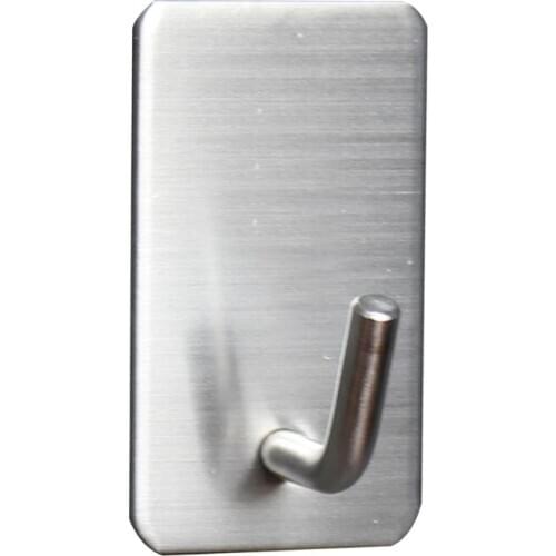 Rectangle Self Adhesive Waterproof Stainless Steel Wall Hook Key Bag Hanger 23GB