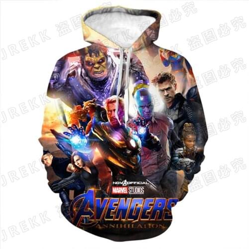 Marvel The Avengers Hoodies Men Women Children Super Hero 3D Print Long Sleeve Sweatshirts Streetwear Fashion Coat Clothing