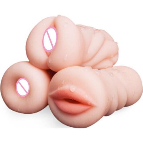 Silicone Real Pussy Artificial Vagina Oral Vaginal Anal Sex Male Masturbator Mouth Pussy Masturbation Cup Sex Toys for Men