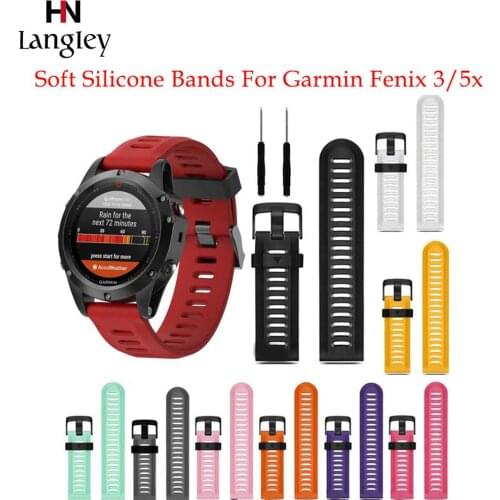 Silicone Watch Band For Garmin Fenix 3HR/Fenix 5X 6X with tools 26mm Width Watch Straps for Garmin Fenix 3 Band Sports Watchband