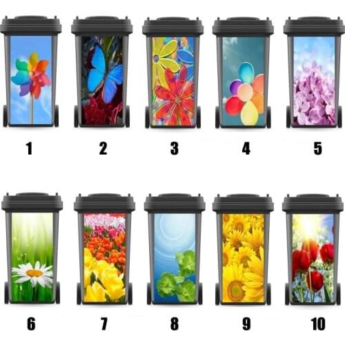 DIY Modern Adhesive Removable Waterproof Sticker Decals Rubbish bin trash can Cover sticker 120liter 240liter