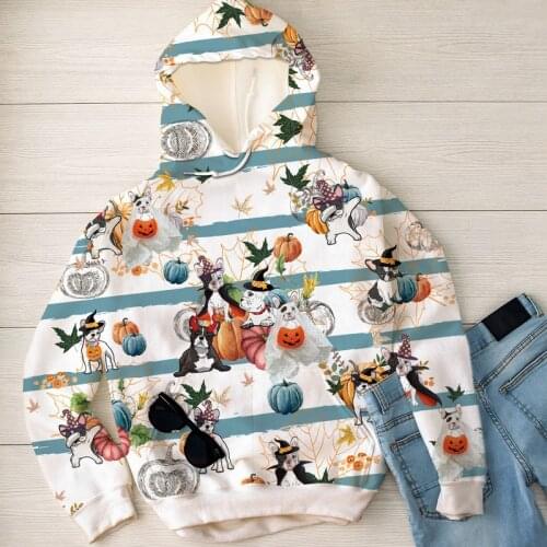 Anime Printing Sport Hoodies Printing Pullovers Casual Cartoon French Bulldog Women Hip Hop Outdoor Clothing Streetwear