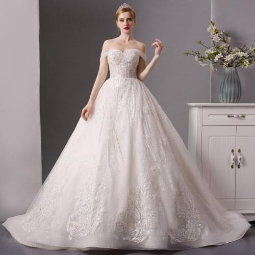 7015 vestidos de noiva simples sukienka na wesele dla gościa plus size 2020 real photo wedding gowns for bride sequins bling