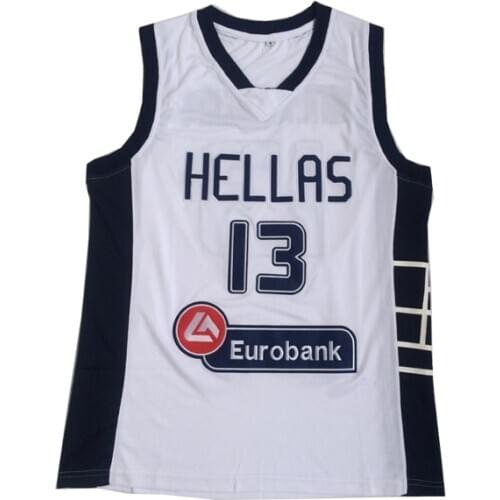BG basketball jerseys HELLAS 13 jersey Embroidery sewing Outdoor sportswear Hip-hop movie jersey bule white 2020 summer big