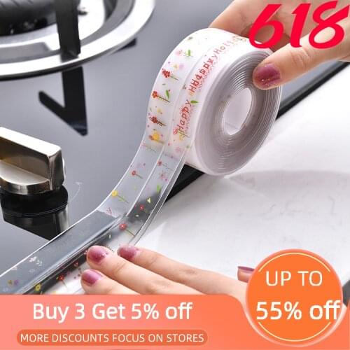 Kitchen Sink Waterproof Sticker Anti-mold Waterproof Tape Bathroom Countertop Toilet Gap Self-adhesive Seam Stickers