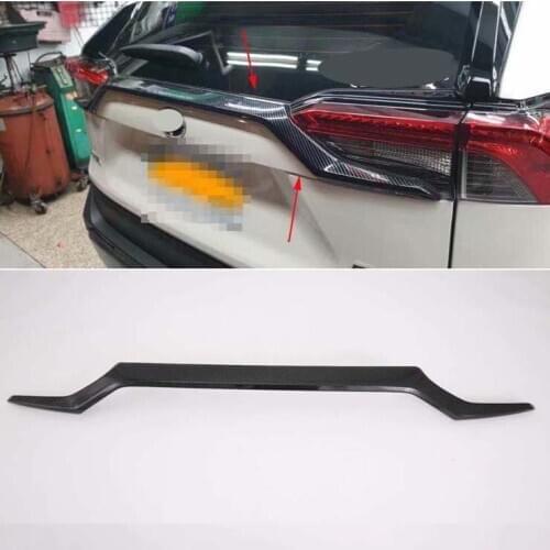 Carbon Fiber ABS Rear Tail Trunk Lid Cover Trim For 2019-2020 Toyota RAV4 (1PCS)
