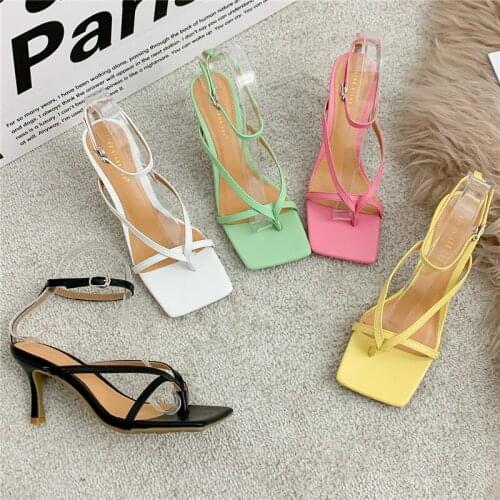 New Summer Women 7cm High Heels Flip Flops Sandals Fetish Platform Pleaser Yellow Gold Sandles Stripper Sexy Luxury Brand Shoes