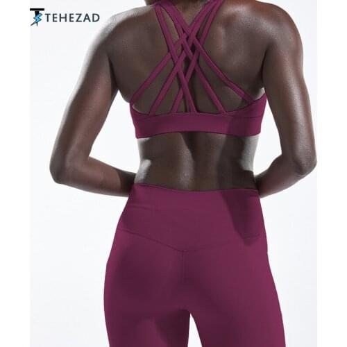 TEHEZAD Women Sport Bra Yoga Top Gym Underwear Running Ladies Push Up Tank Camis Large Size Female Clothing Fitness Workout
