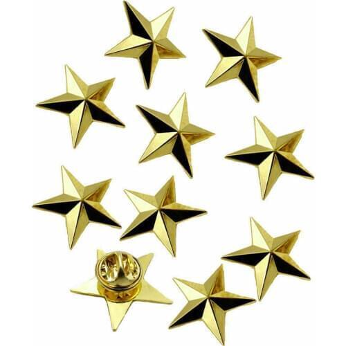 US Army One Star Brigadier General Rank Golden Badge Lapel Pin Brooch 10pcs/Lot armyshop2008