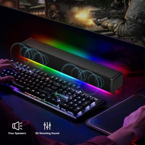 TV Sound Bar Color Change LED Surround Soundbar Wired/Wireless Bluetooth With Remote&USB AUX Connection For TV PC/laptop Speaker