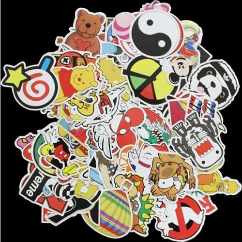 100 PCS Stickers F Style Funny Cartoon Vinyl Decal Car Stying Skateboard Luggage Fridge Laptop Home Decor Toys JDM Sticker
