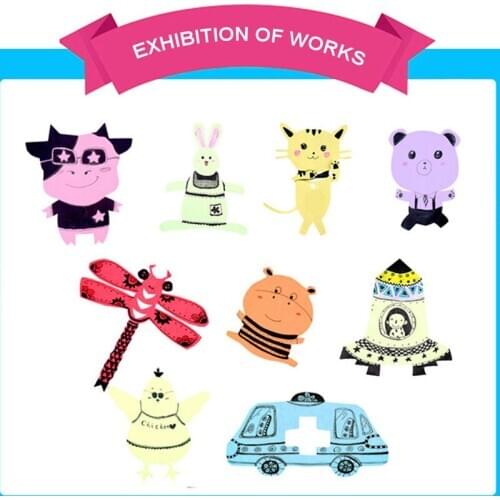 Hot Sale DIY Kindergarten childrens Gifts Handmade Paper Book Toy paper-cut + Plastic Safety Scissors Painting Art Toy