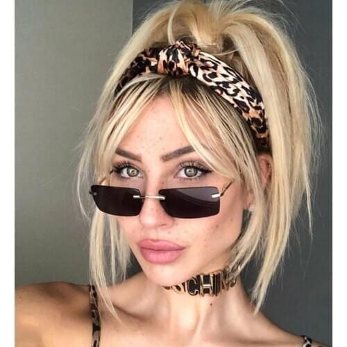 2019 Retro Tight Small Square Sunglasses Women Men Brand Designer Rimless Sun Glasses For Women Female Black Oculos De Sol UV400