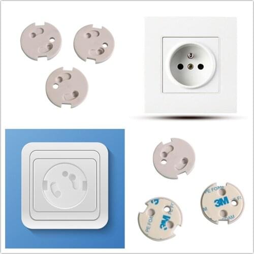 50-piece Round Holes Baby Electrical Safety Anti-electric Shock Socket ABS Plastic Power Protection Cover