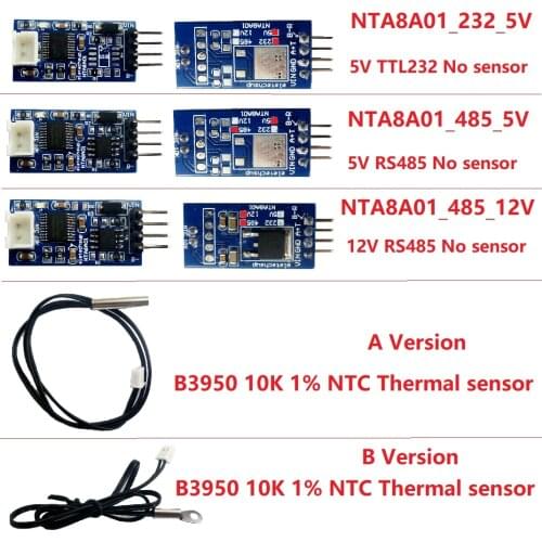 5x -20~125 Celsius RS485 TTL RS232 Modbus Temperature Sensor Board for B3950 10K 1% NTC Thermistor Resistor