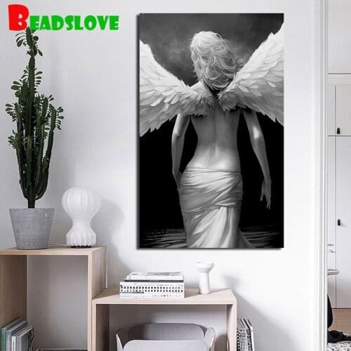Black Color Angel Large Size diamond painting,full,square,round diamond embroidery mosaic art diamond diy handwork puzzle