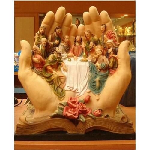 Holy Book Hand Hold The Last Supper Full Square Round 5D DIY Diamond Painting Jesus Cross Stitch Mosaic Diamond Embroidery Gift