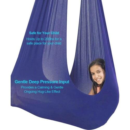 Kids Cotton Outdoor Indoor Swing Hammock for Cuddle Up to Sensory Child Therapy Soft Elastic Parcel Steady Seat Swing Toys