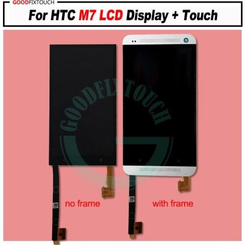 For HTC one M7 LCD Display LCD Display With Touch Screen Digitizer Assembly Replacement / back cover for htc one M7 802T/D/W