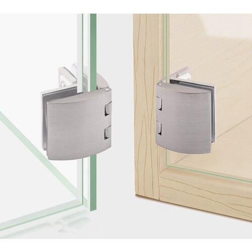Zinc alloy door hinge glass clamp 90 Degree Bilateral fixing Clip for 8-10mm glass display cabinet Showcase Furniture Fittings