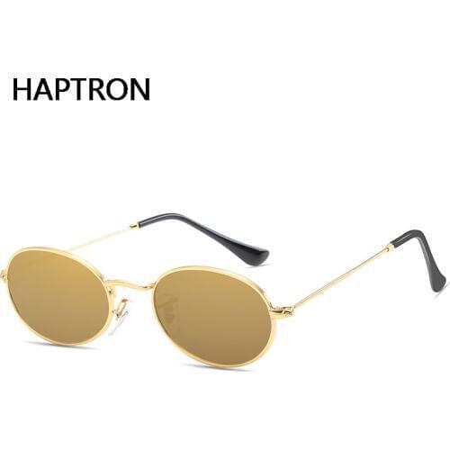 HAPTRON Retro Small oval glasses women Vintage Sunglasses retro mens rose gold silver Glasses Eyewear UV400