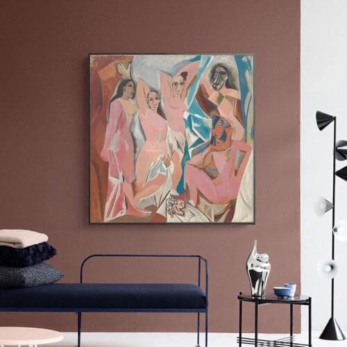 Famous Dropshipping Canvas Painting Abstract Pink Nude Women Pictures Art Bedroom Decoration Canvas Prints no Frame Posters